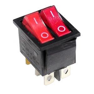 듀얼 보트 로커 스위치 SPST 6핀 2포지션 레드 라이트 온오프 6단자 미니 소형 전동 공구