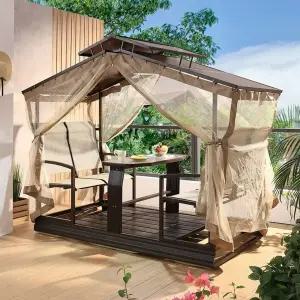 흔들 테이블 스윙 철제 옥상 야외 침대 펜션 미니