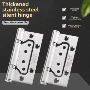 호환  스테인레스 스틸 경첩 자동 베어링 도어 리프 4 인치 흰색 접이식 경첩 5 인치 나무 문용 슬롯 필요