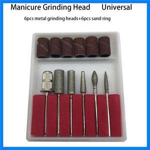 6 개/대 네일 드릴 비트 키트 폴란드어 팁 전기 네일 파일 비트 교체 샌드페이퍼 샌딩 밴드 매니큐어 도구