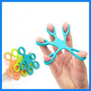 손가락 그립 실리콘 링 운동기 안티 스트레스 저항 밴드 피트니스 들것 3 레벨 자폐증 ADHD를위한 손가락