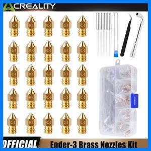 25개 0.4MM 크리에이티 MK8 엔더 3 황동 핫엔드 노즐 (일반 공구 및 보관함 포함), 엔더 3 / CR 10 시리즈