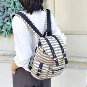 로맨틱 스트라이프 여성 캐주얼 데일리 백팩 미니백팩 스타일백팩