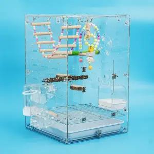 아크릴 조류 앵무새장 랙 케이지 둥지 새집 사육장