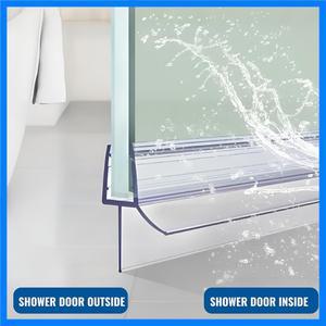 2팩 70/80/90cm 프레임리스 샤워 도어 하단 씰 스트립(4-6mm) 유리 두께 투명 유리 샤워 도어 스윕 스트립