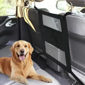 유니버설 도그 카 배리어 디바이더용 네트 자동차 SUV 및 트럭용 메쉬 정리함이 있는 펫 22인치×18인치
