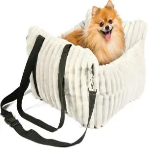 30파운드 미만의 소형견을 위한 홈러브 도그 카 부스터 시트 수납 포켓 및 안전 벨트가 있는 탈착식 세탁