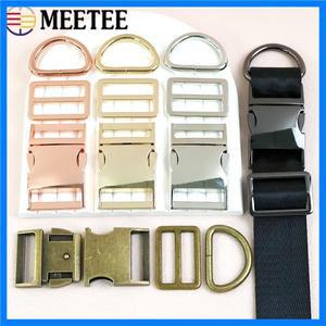 2 세트 15-38mm 금속 D 링 트라이 글라이드 슬라이더 걸쇠 가방 릴리스 버클 배낭 스트랩 벨트 조정 후크 D