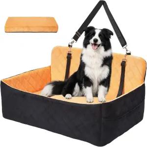 최대 55파운드의 대형견을 위한 써니번 반려견 카시트 메모리 폼이 있는 반려동물 부스터 시트 2개의 안전