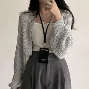 패션스타일 니트 가디건 숏 볼레로 오버핏 여성 크롭 긴팔 가