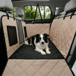 반려견용 뒷좌석 익스텐더 하드 바텀 뒷좌석용 반려견 카시트 커버 420파운드 대형견용 튼튼한 플랫폼 600D