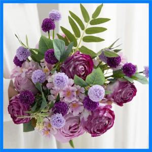 웨딩 인공 꽃다발 거실 장식품 가짜 인공 장미 꽃꽂이 웨딩 핸드 부케 장식