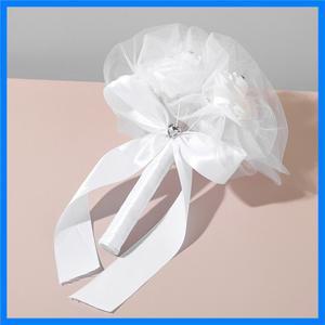 브라이드메이드 플라워 걸 폼 핸드헬드 부케 여섯 송이 신부 핸드헬드 꽃 웨딩 축하