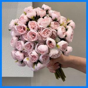 9개/세트 모조 손 꽃다발, 모란 손 꽃다발, 결혼식 모조 꽃, 발렌타인 데이 장식 소품, 홈 장식