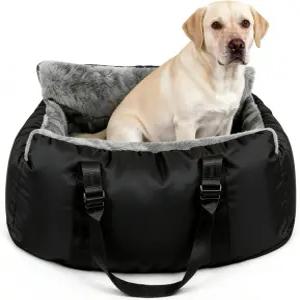 소형견을 위한 반려견 카시트 분리형 디자인의 양면 세탁 가능 휴대용 여행용 침대 블랙 - 회색 핸드백