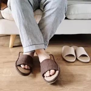 실내화 거실 린넨슬리퍼 남여 사무실 총간소음