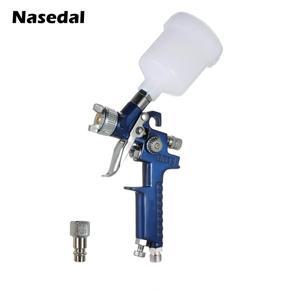 HVLP 페인트 스프레이 건 0.8mm1.0mm 에어 브러시 키트 NT-H2000 터치 업 중력 피드 세트 자동차 세부 페인