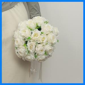 웨딩 부케 화이트 샴페인 인공 장미 꽃 꽃다발 신부 들러리 웨딩 파티 홈 인테리어