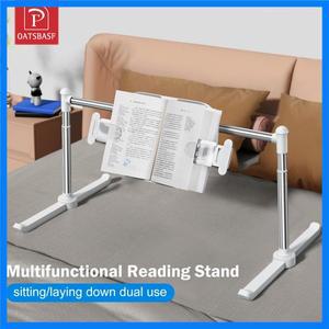 Oatsbasf 접이식 태블릿 스탠드 ipad 홀더 침대 독서 책 랙 게으른 전화 다기능 조합 선반