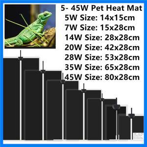 5-45W 파충류 열 매트 테라리움 등반 애완 동물 난방 따뜻한 패드 조정 가능한 온도 컨트롤러 용품