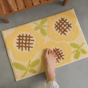 부드러운 디자인 러그 욕실 현관 발매트 플로럴 40x60