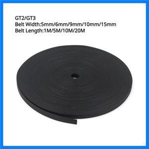 5M/롤 GT2 오픈 타이밍 벨트 폭 5mm/6mm/9mm/10mm/15mm 고무 아라미드 섬유 길이 조절 가능 3D 프린터 부품