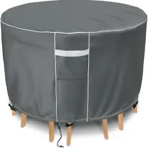 가사다르 원형 야외 가구 커버 방수 파티오 테이블 및 의자 세트용 헤비 듀티 600D 62인치 다이아 x 28인치