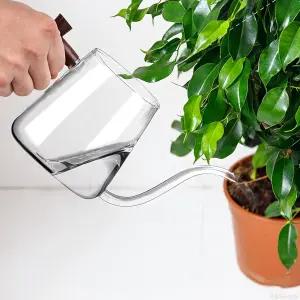 프룻펀치 물뿌리개 실내 식물 27온스 유리 긴 곡선형 주둥이 식물에 적합한 분재 정원 꽃 장식