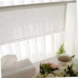 주방바란스커튼 방울 폼폼 바란스 커튼 린넨 미니 주방 부엌 가림막