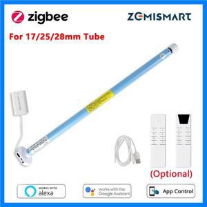 스마트 롤러 쉐이드 모터 전동 지그비 충전 17 25 28mm 튜브 블라인드 Alexa Google