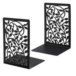 선반용 1쌍 금속 북엔드, 무거운 책을 위한 트리 북엔드 장식용 책 홀더, 블랙 유니크 북 스토퍼, 홀더 홈 오피스 스쿨-라이트 앵글