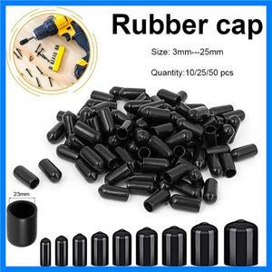 10-50pc PVC고무 엔드 캡, 나사 플라스틱 튜브, 허브 스레드 보호기, 푸시 인 고무