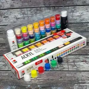아크릴물감 3.5ml+59ml 베이직 34색세트 MB208 아크릭 비비드 화방재료 유화 릴화 화재료 화물감 칼라 컬러