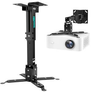 HISUN싱 프로젝터 천장 마운트, 연장 폴, 벽 마운트 높이 조절 가능, 대부분의 프로젝터를 위한 3-in-1 브래킷, 비디오, 44파운드, 가정 및 사무실 설치(블랙)