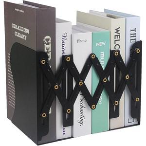 조절 가능한 책꽂이, 19인치 2개의 칸막이 헤비 듀티 금속 책 보관대, 사무실, 학교, 서점 및 가정용 책상 정리 잡지 파일 홀더, 블랙