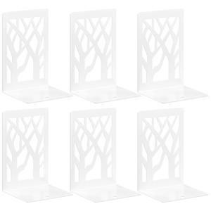 VFINE 위드 더 북엔드 6피스, 선반용 트리 디자인 북엔드, 책상용 메탈 홈 오피스 학용품용 장식 스타일리시한 책장