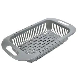 길이조절 싱크대 설거지 식기 건조대 그레이 확장형식기건조대