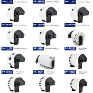 Brother 라벨 프린터 용 DK-22205 연속 DK-11204 다이 컷 표준 주소 2 롤 감열지