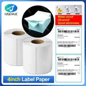 4 인치 열 라벨 종이 스티커 배송 바코드 접착 롤 흰색 100*100mm 100*150mm 프린터 용 스탠드 홀더