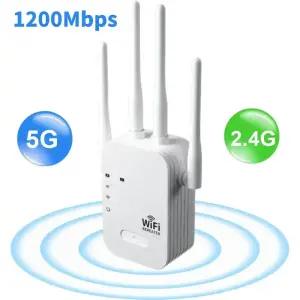 WiFi 부스터 5G 2.4G 듀얼 밴드 1200Mbps 리피터 무선 익스텐더 네트워크 증폭기 장거리 신호 라우터 홈