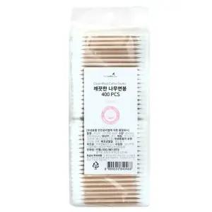 깨끗한 나무면봉 400개입 화장면봉 유아면봉 고급면봉 위생용품 나무면봉