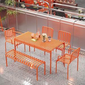 산업 스타일 야외 레저 공간 R 1 4M 세트 티 의자 테이블과 밀크티 카페