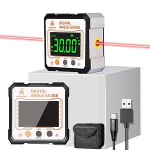 전자 3-in-1 앵글 파인더가 장착된 디지털 파인더-전자 레벨 & 충전식 게이지 마그네틱, 박스 / 패브릭 백이 테이블 미터 톱용 각도 파인더