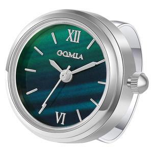 쥬얼리위 남성 여성 핑거 워치 참신함 조절 가능 링 라운드 그린 다이얼 쿼츠