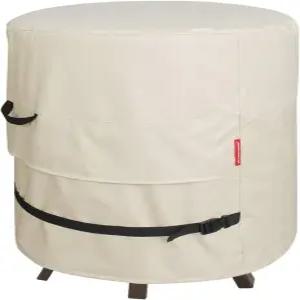 현관 방패 파티오 원형 쿨러 바 테이블 커버 - 방수 아웃도어 오스만 커피 사이드 19.5D x 21H 인치