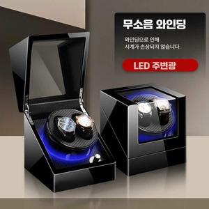 워치 와인더 오토메틱 2구 위치 악어패턴 관리 흰색 손목시계 원목 수납함