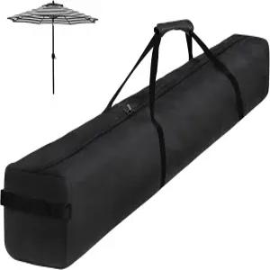 야외 해변 파티오 우산 오버사이즈 해먹 및 스틸 스탠드 손잡이와 지퍼가 달린 67인치 방수 보관 가방 블랙