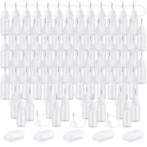 Zehao 100개 10ML 좁은 팁 어플리케이터 병 미니 바늘 알코올 잉크 DIY 퀼링 아크릴 페인팅용 정밀 반투명