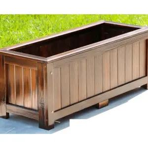 야외 직사각형 나무 의자 화분