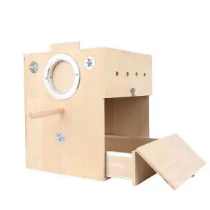 은신처 앵무새알통 원목 부화 알받이 특대형 케이지 새둥지 보금자리 주택 좌측 걸이